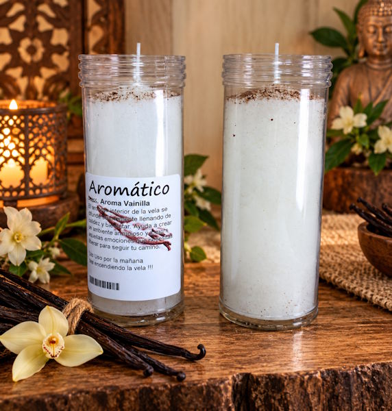 Velón Blanco aroma vainilla  Paz interior
